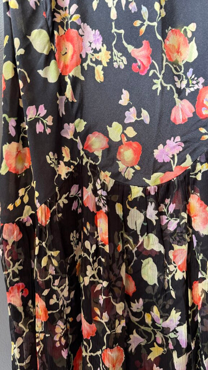 Silk Chiffon Floral Maxi Dress