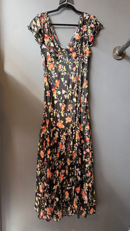 Silk Chiffon Floral Maxi Dress