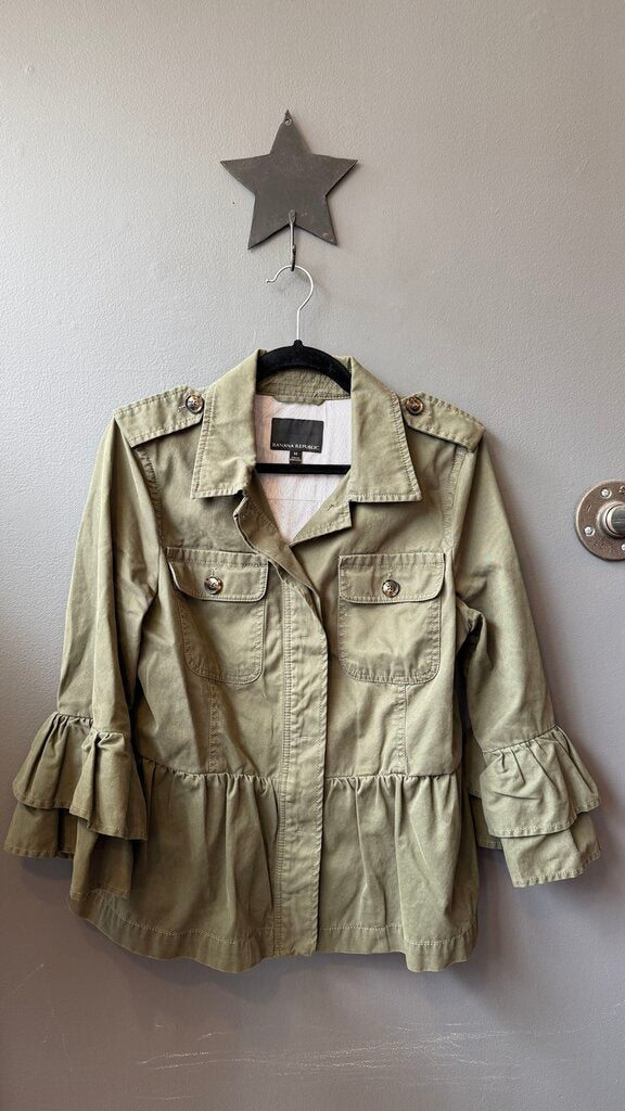 Ruffle Hem Utility Jacket