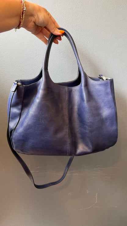 Top Handle Leather Crossbody Satchel