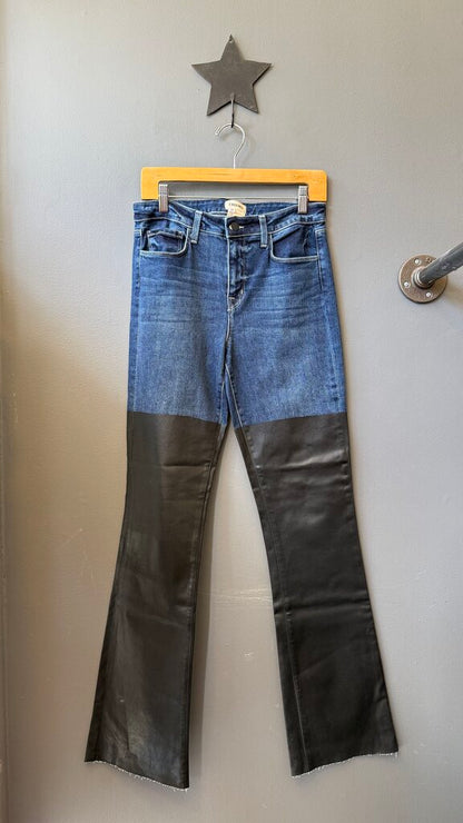 Coated Bootcut Jeans
