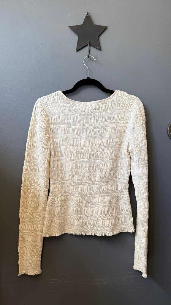 Smocked Longsleeve Scoopneck Top