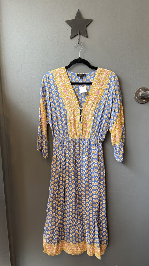 Block Print Oversized Midi Dress