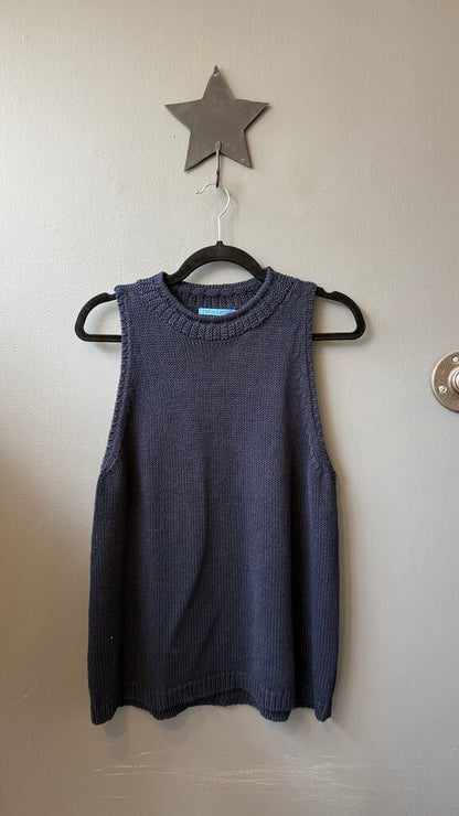 Linen Cotton Mockneck Sweater Tank