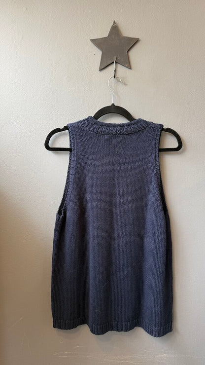 Linen Cotton Mockneck Sweater Tank