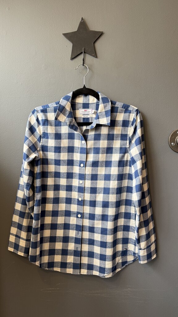 Gingham Relaxed Performance Button Up Shirt