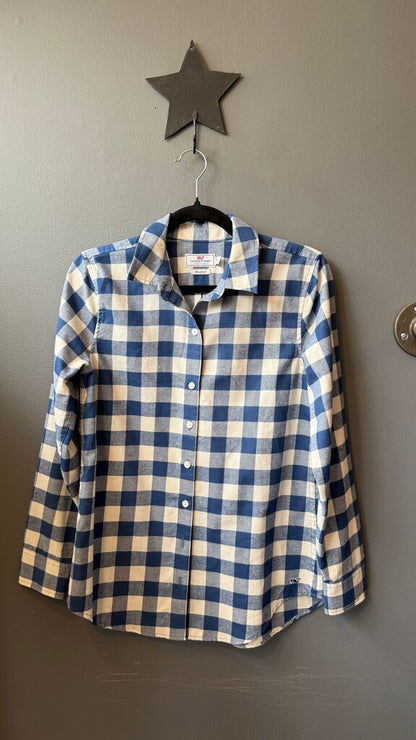 Gingham Relaxed Performance Button Up Shirt