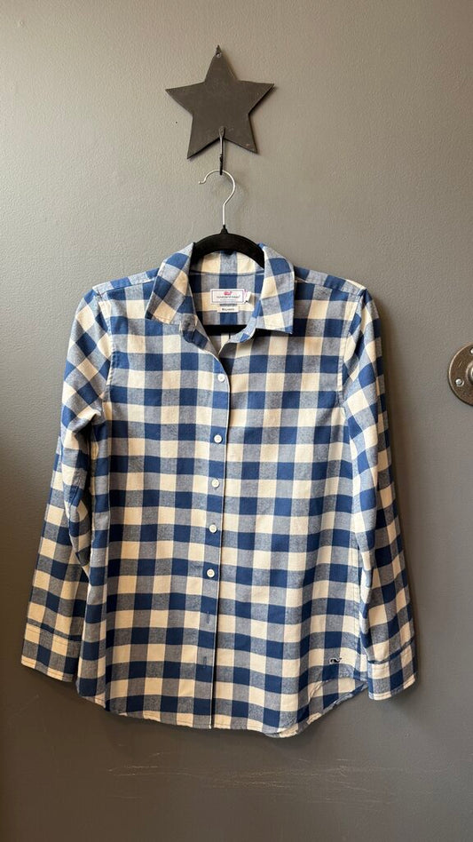 Gingham Relaxed Performance Button Up Shirt