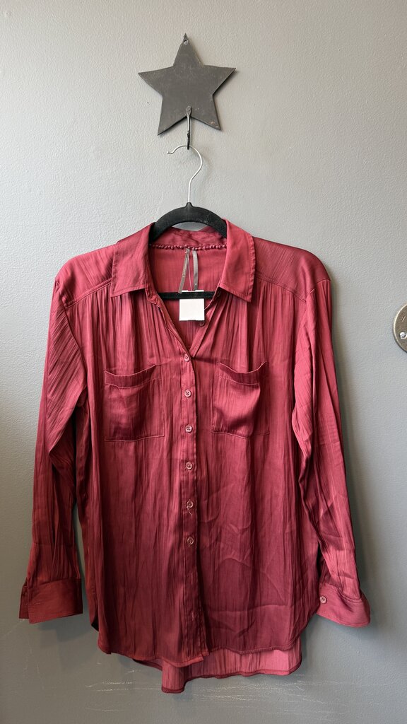 Satin Pocket Button Up Shirt