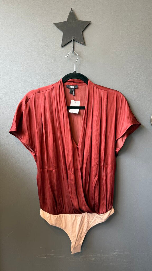 Satin Faux Wrap Bodysuit