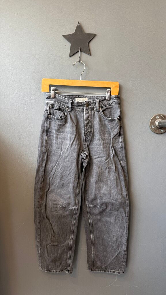 Darted Barrel-Leg Jeans