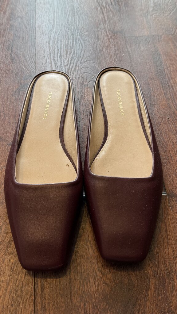 Square Toe Leather Mules