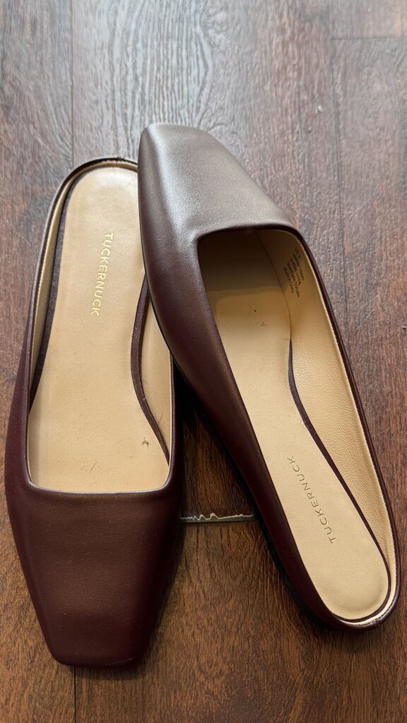 Square Toe Leather Mules