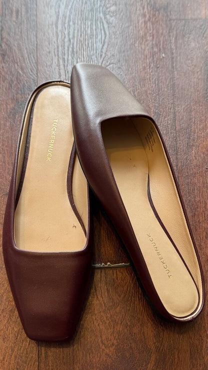 Square Toe Leather Mules