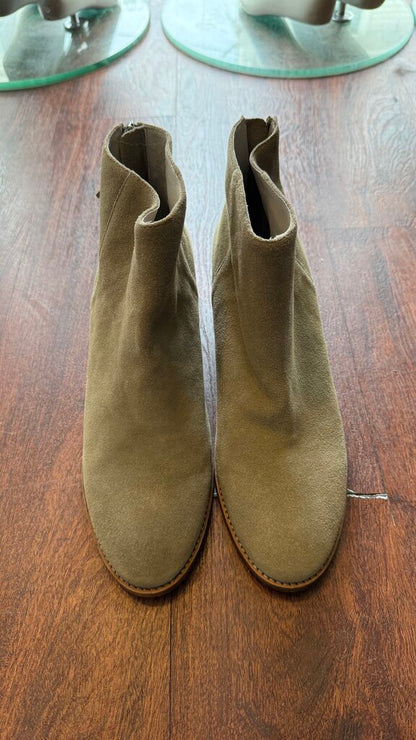 Suede Stacked Heel Booties