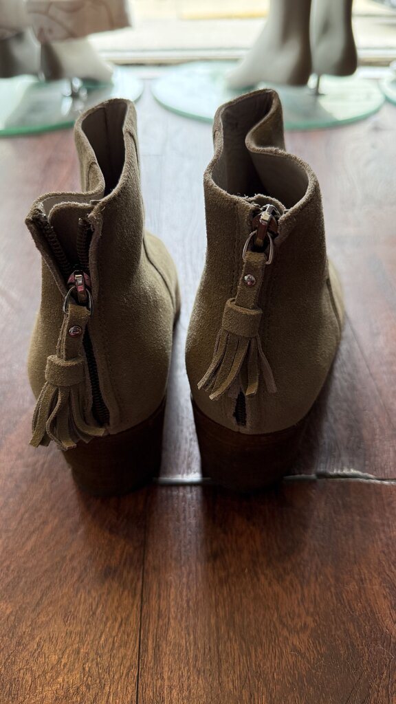 Suede Stacked Heel Booties