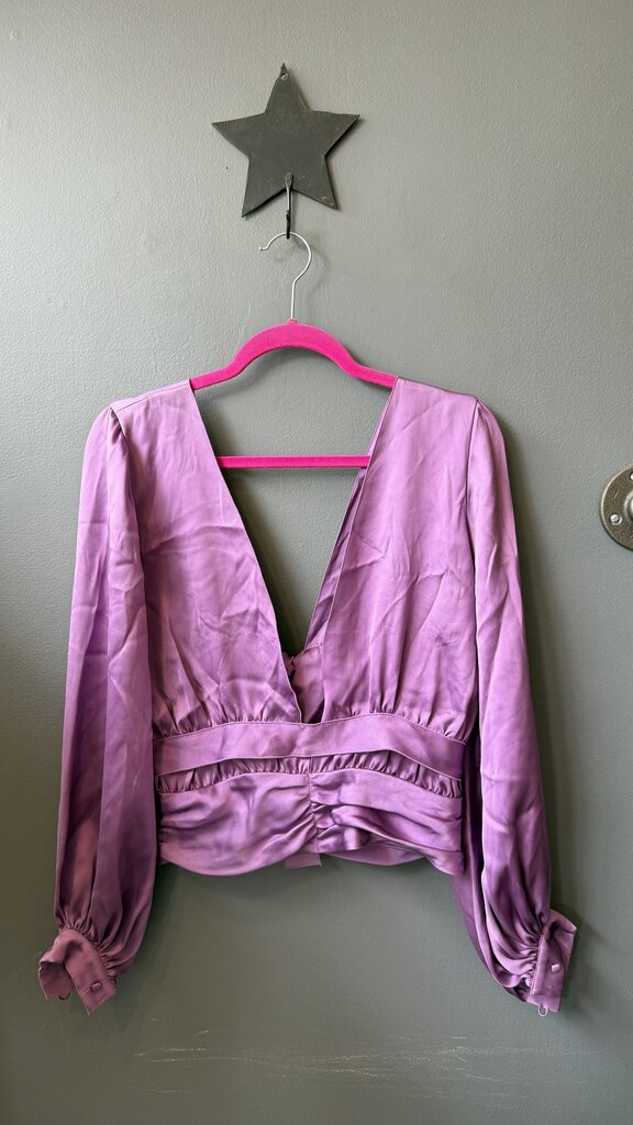 Satin Deep V Blouse