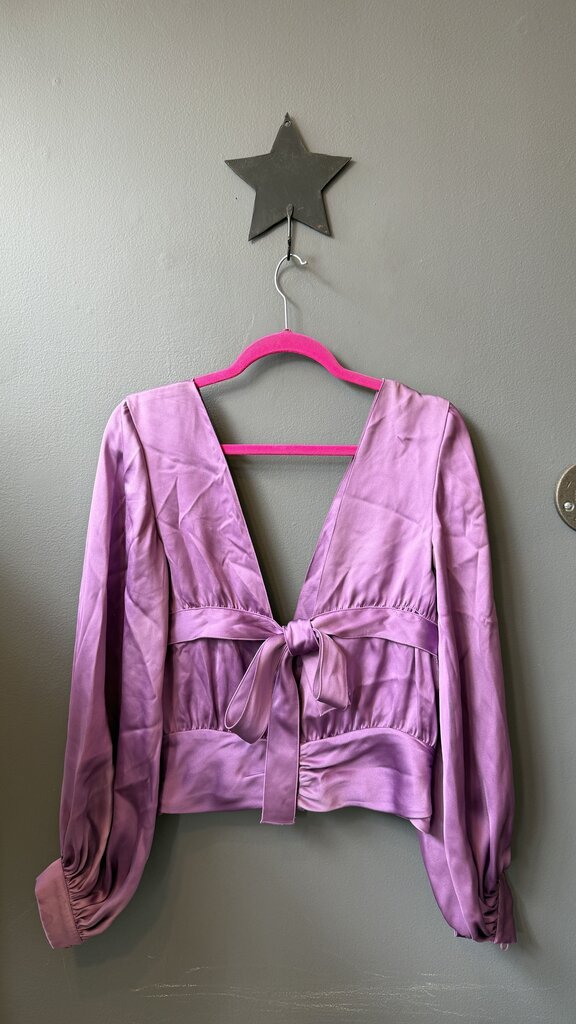 Satin Deep V Blouse
