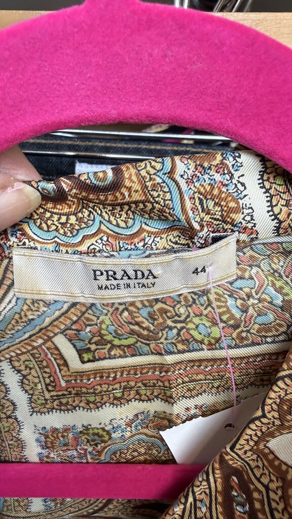 Silk Paisley Button Up Blouse