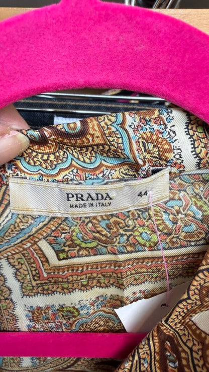 Silk Paisley Button Up Blouse