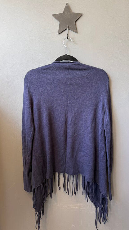 Wool Blend Fringe Open Cardigan Sweater