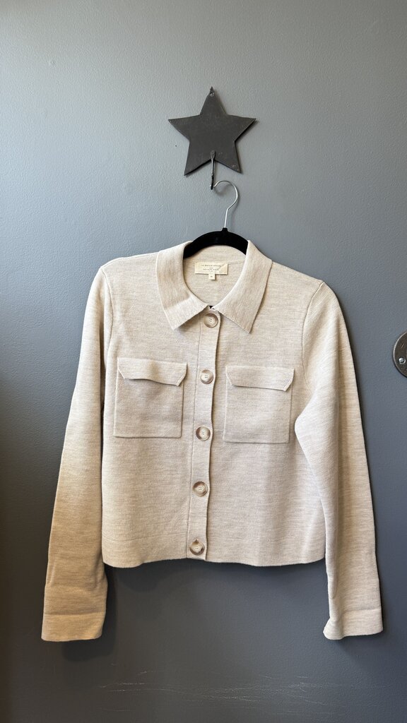 Wool Pocket Front Cardigan Sweater