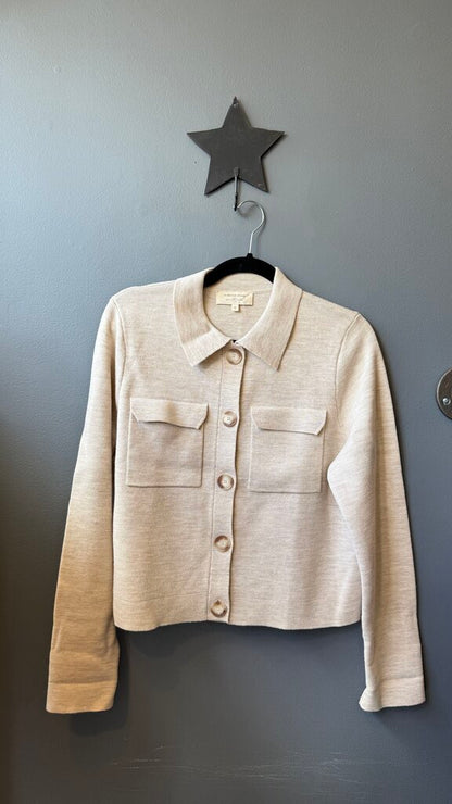 Wool Pocket Front Cardigan Sweater