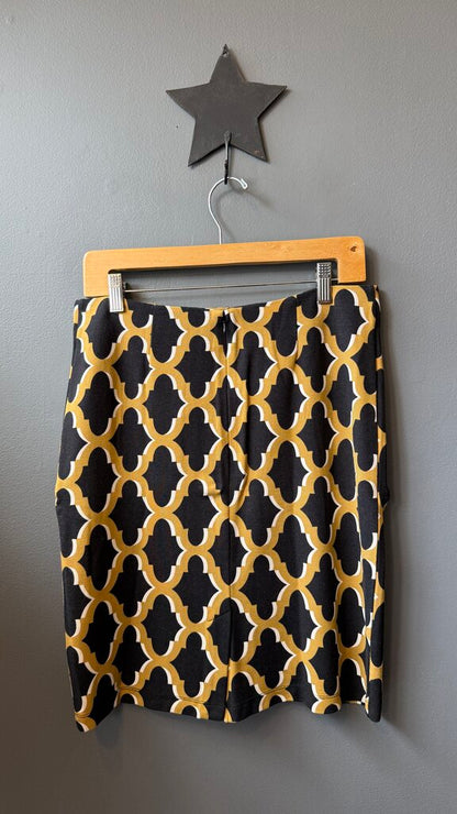 Geometric Ponte Pencil Skirt