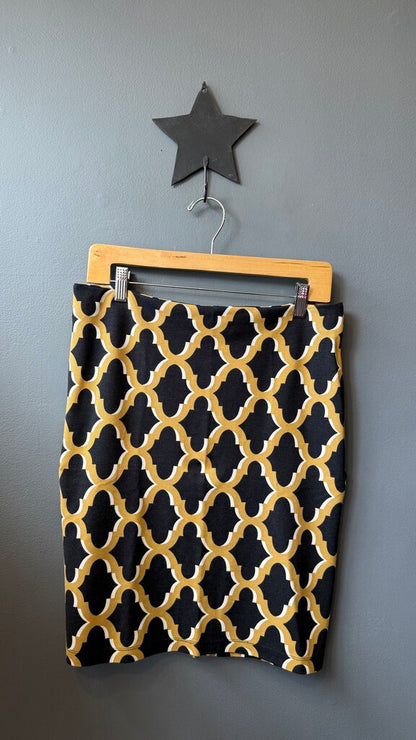 Geometric Ponte Pencil Skirt