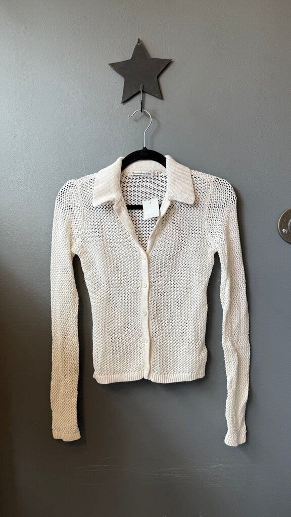 Open Knit Sweater Cardigan Top