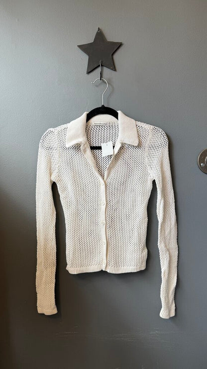 Open Knit Sweater Cardigan Top