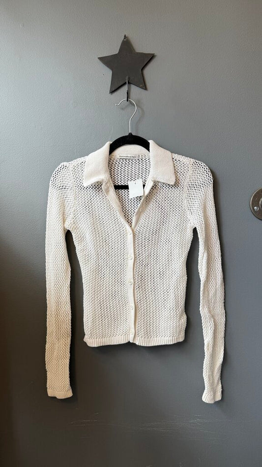 Open Knit Sweater Cardigan Top