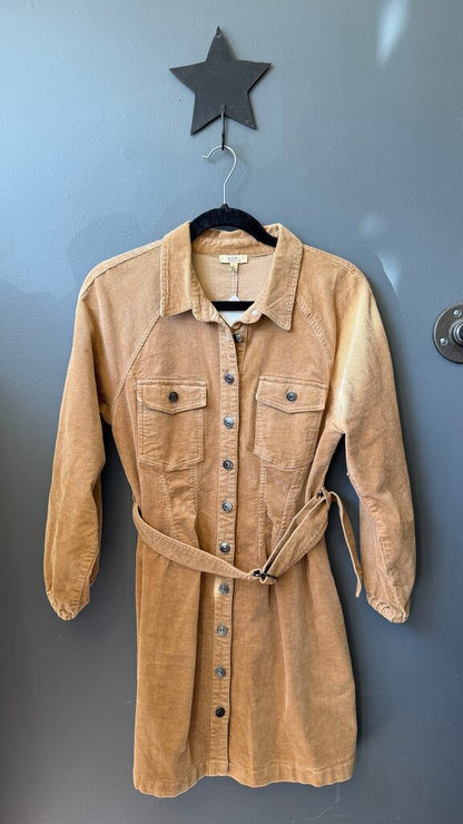 Corduroy Mini Shirtdress