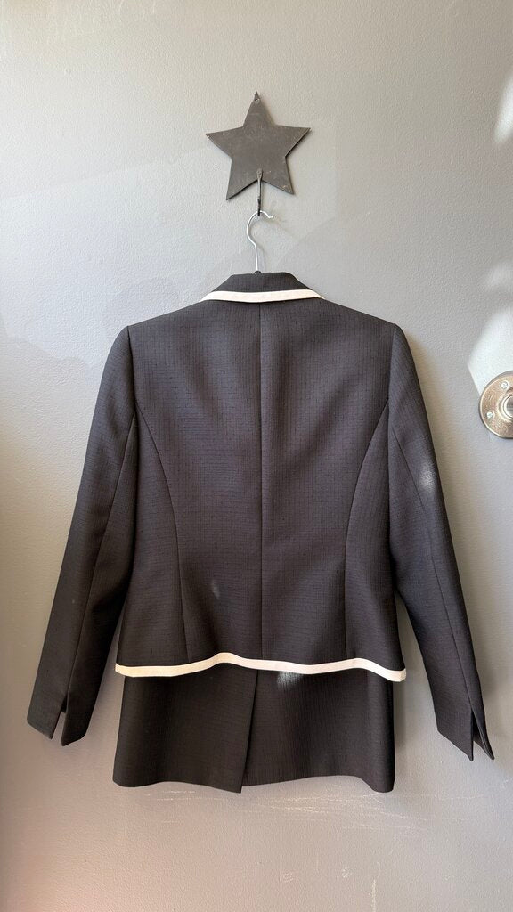 Round Lapel Skirt Blazer Suit