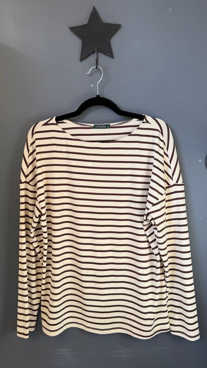 Stripe Drop Shoulder Longsleeve Top