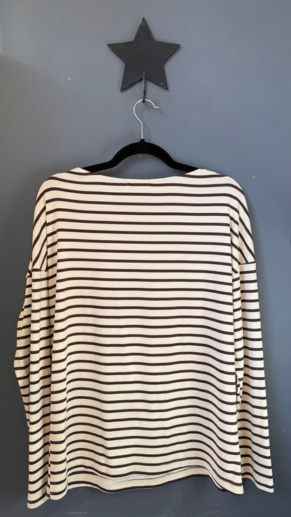 Stripe Drop Shoulder Longsleeve Top