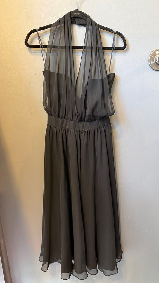Chiffon Overlay Midi Dress
