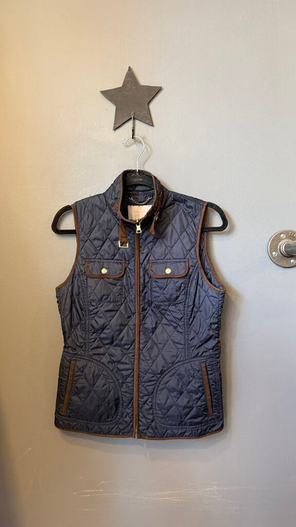 Quilted Faux Suede Trim Vest