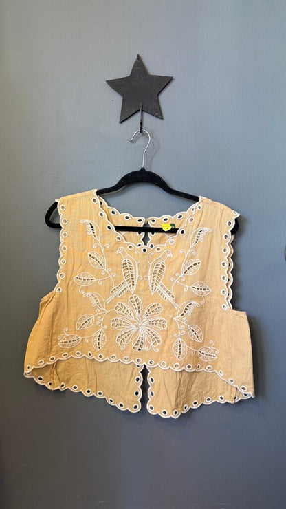 Eyelet Open Back Tank Top