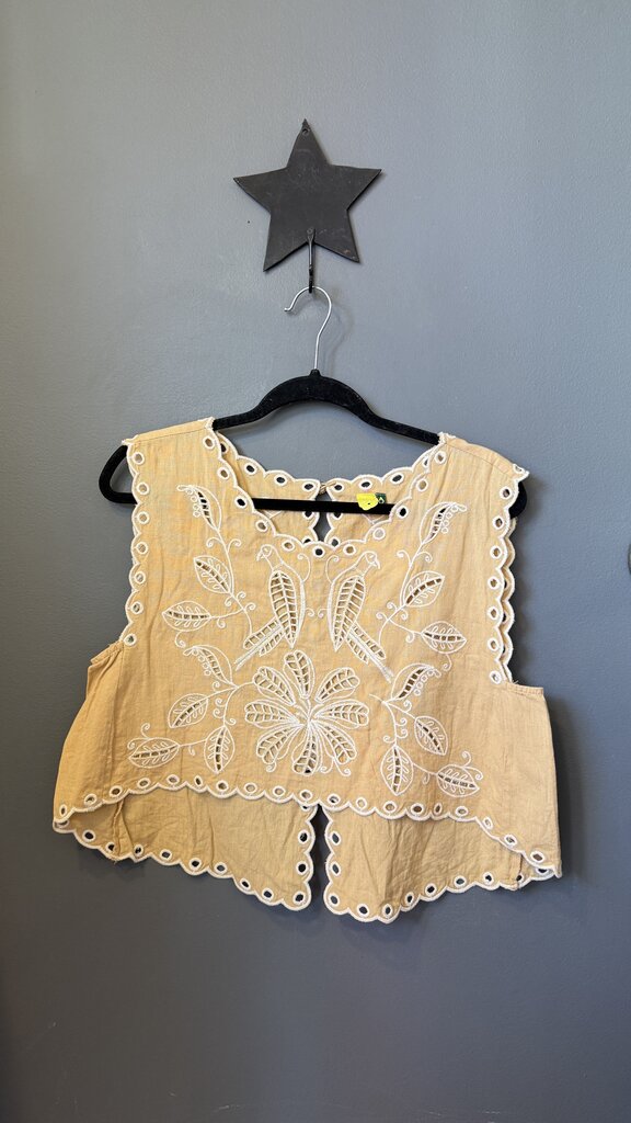 Eyelet Open Back Tank Top