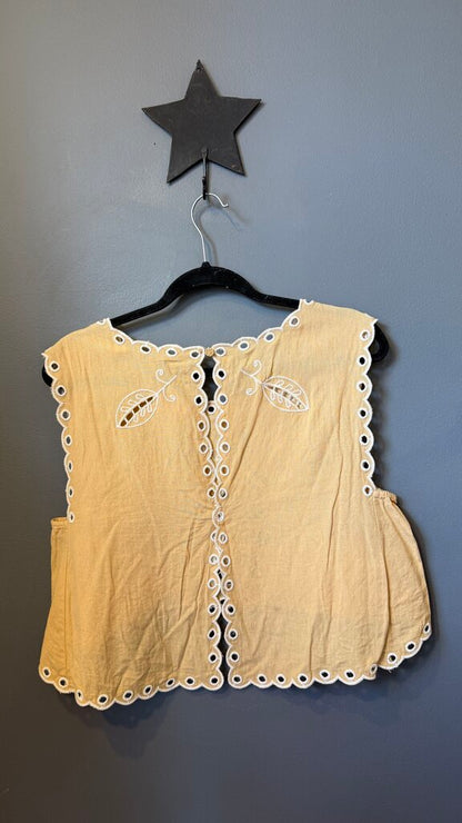 Eyelet Open Back Tank Top