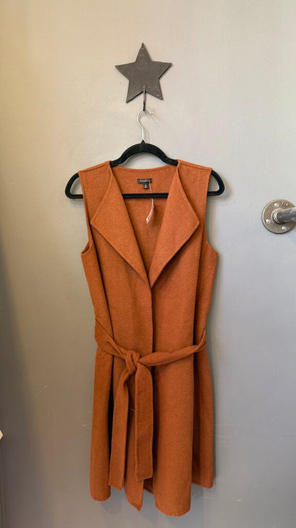 Double Faced Belted Long Vest
