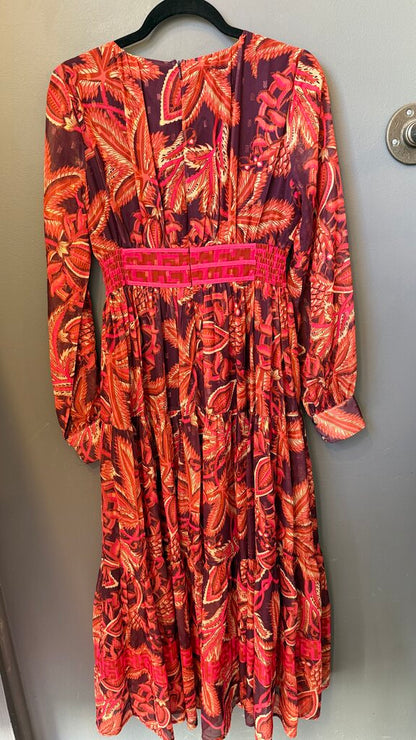 Metallic Floral Midi Dress