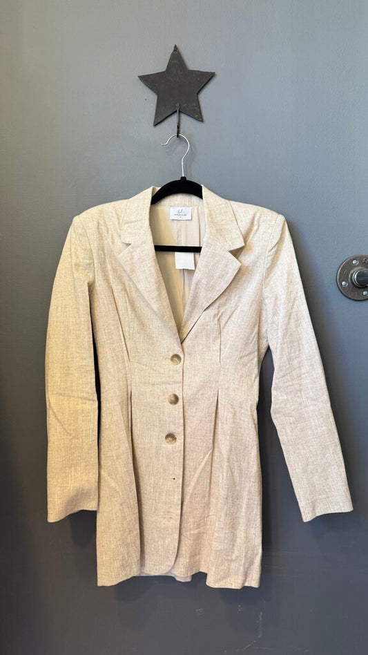 Linen Blend Long Blazer