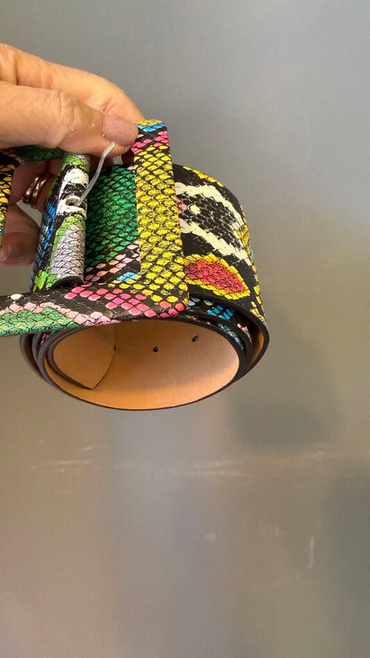Faux Python Wide Belt