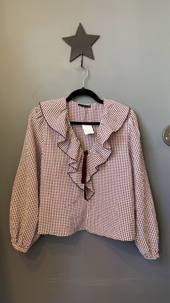 Ruffle Gingham Blouse