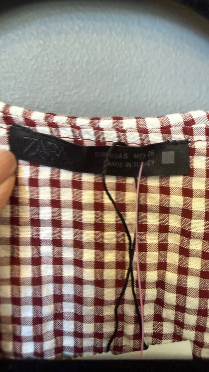 Ruffle Gingham Blouse