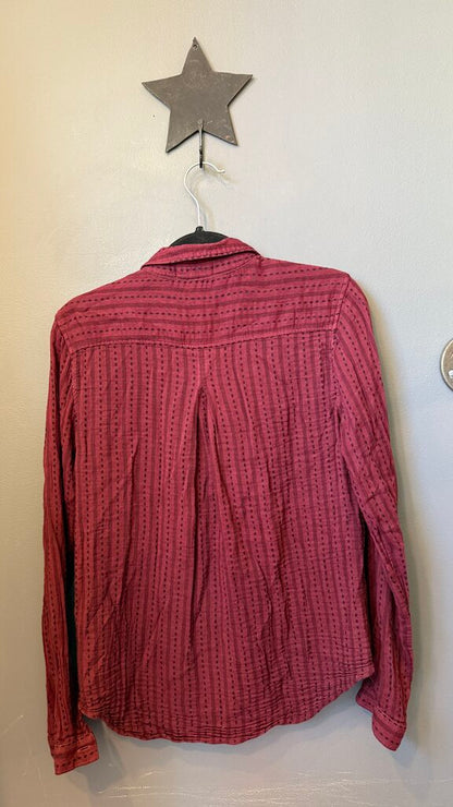 Vertical Stripe Print Button Up Shirt