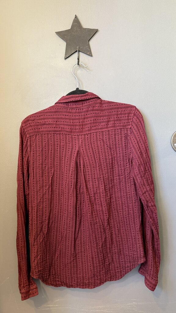 Vertical Stripe Print Button Up Shirt
