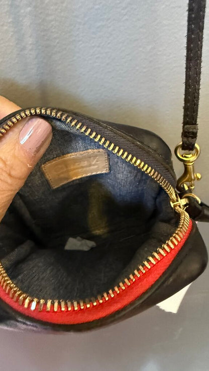 Leather North South Mini Crossbody Bag